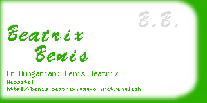 beatrix benis business card
